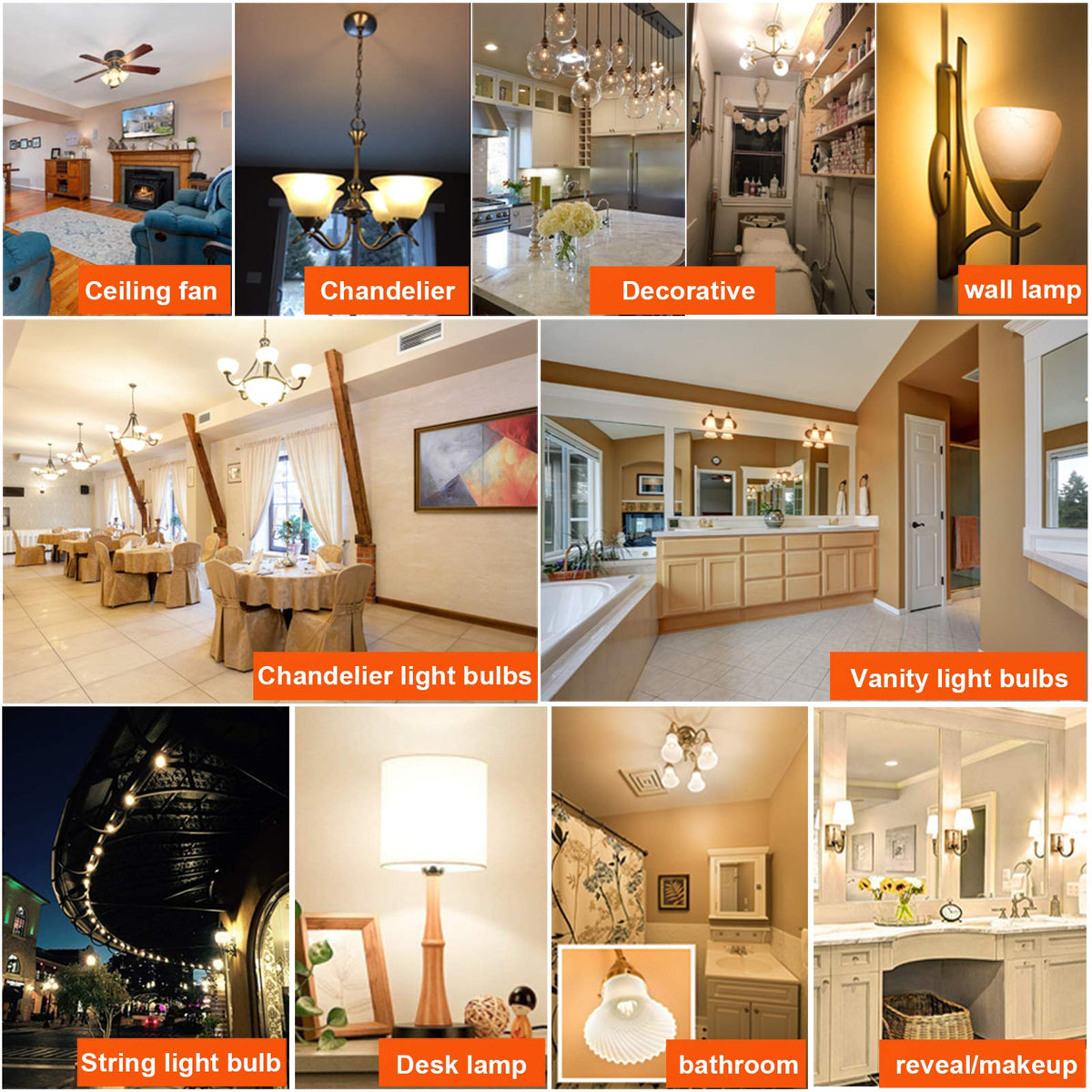 LiteHistory e12 LED bulb with long life and a 2-year warranty.