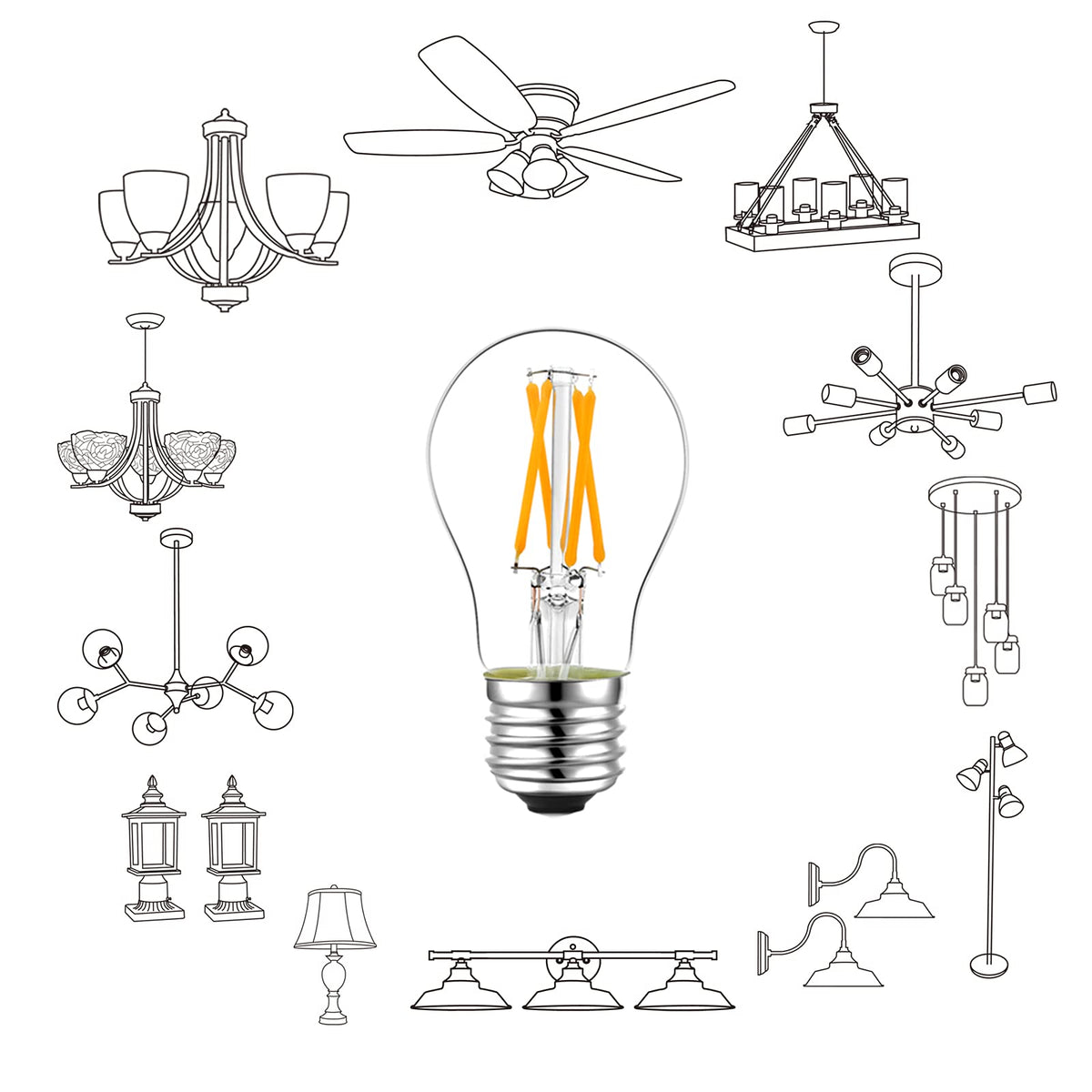 LiteHistory E26 bulb comes in a 6-pack ready to install.
