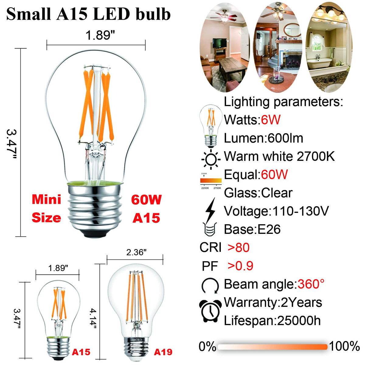 LiteHistory E26 bulb is eye-caring and flicker-free.