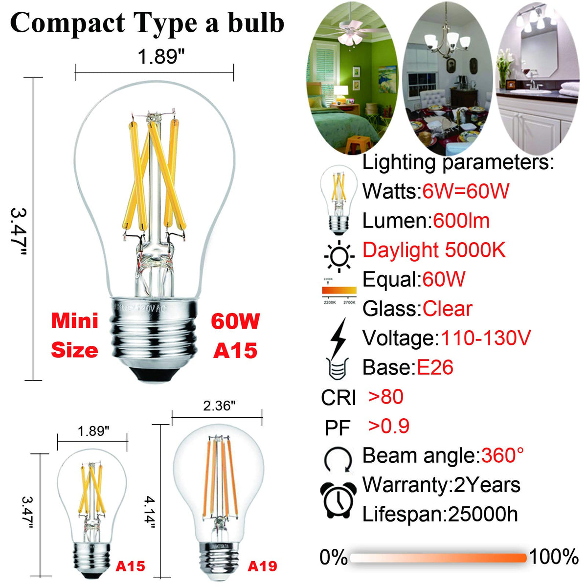 LiteHistory flicker-free bulb reduces glare for comfortable living spaces.