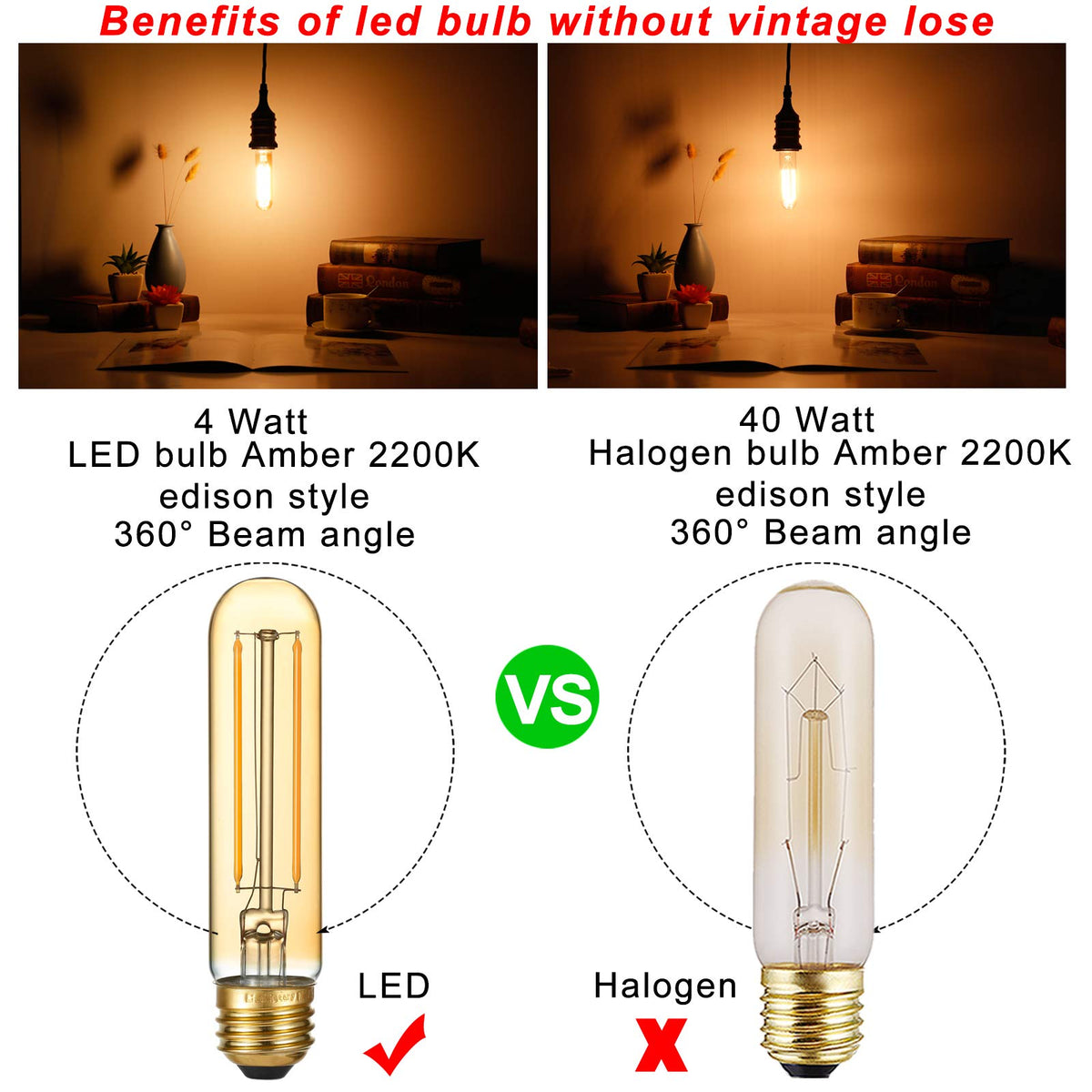 LiteHistory T10 amber LED bulb 2200K for cozy chandeliers.