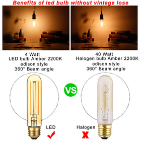 LiteHistory T10 amber LED bulb 2200K for cozy chandeliers.