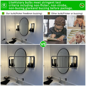 LiteHistory T10 LED bulb dimmable 0-100% compatible with most dimmers