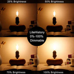 LiteHistory T6 LED bulb creates warm ambience in a dining room setting.