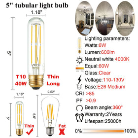 LiteHistory tubular LED bulb 4000K neutral white brightens rustic and modern spaces