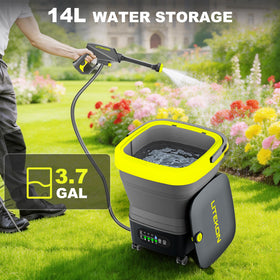 Litekon cordless washer dual 5000mAh batteries provide up to 90 minutes of cordless cleaning.