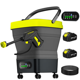 Litekon cordless washer foldable design for easy trunk storage and travel.