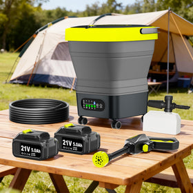 Litekon cordless washer storage and transport reminder for safe packing and handling.