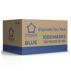Litepak blue box packaging confirms 1,000 masks included.