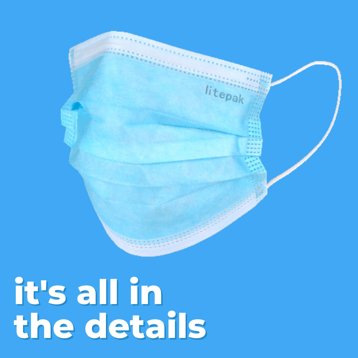 Litepak disposable masks in an office setting for daily tasks.