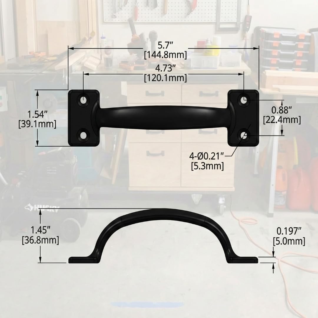 Litepak interior door hardware, black pull handles for timeless appeal.
