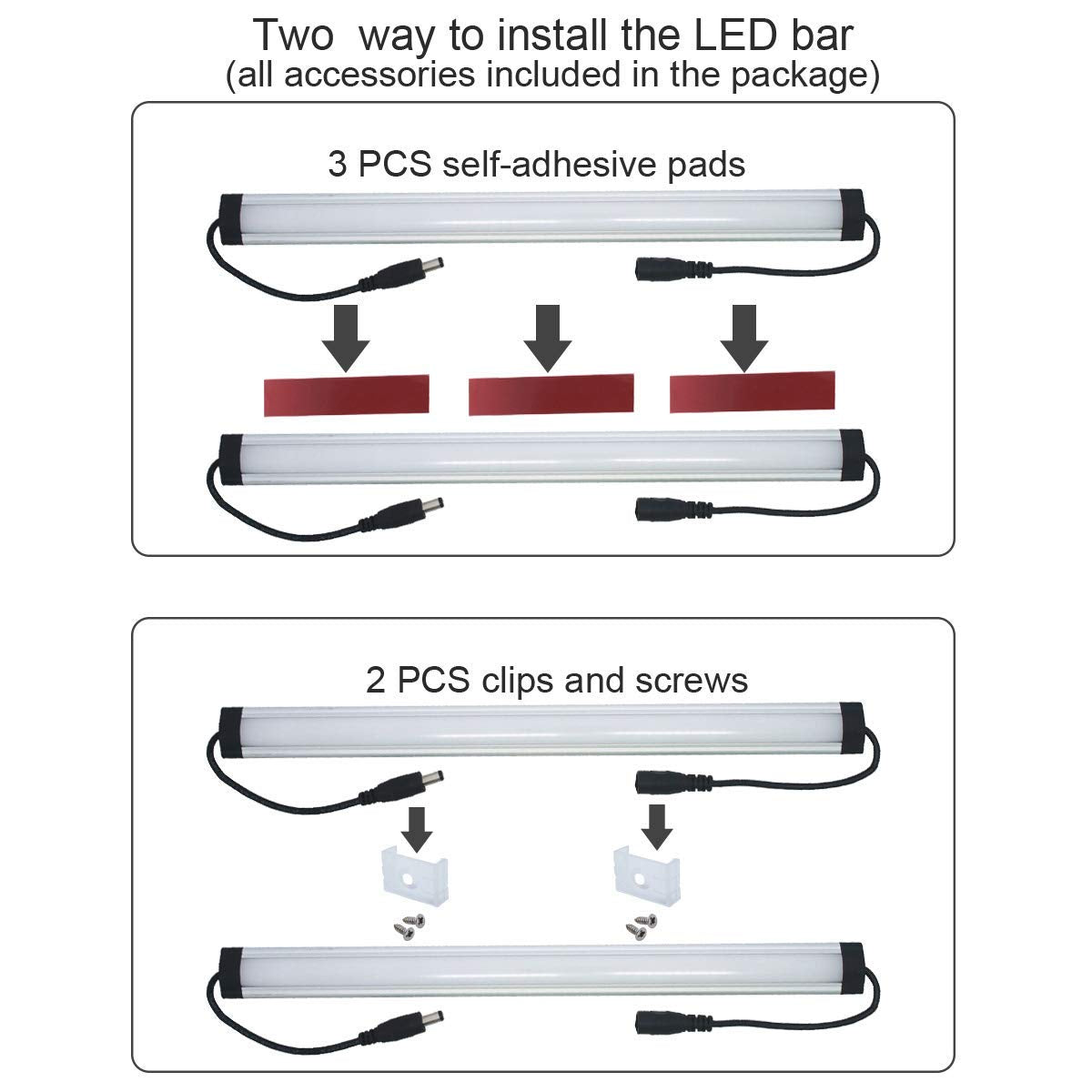 Litever easy installation with self-adhesive pads and clips.