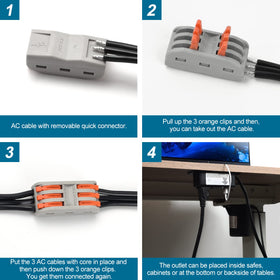 Litever two outlets and USB ports support everyday accessories.