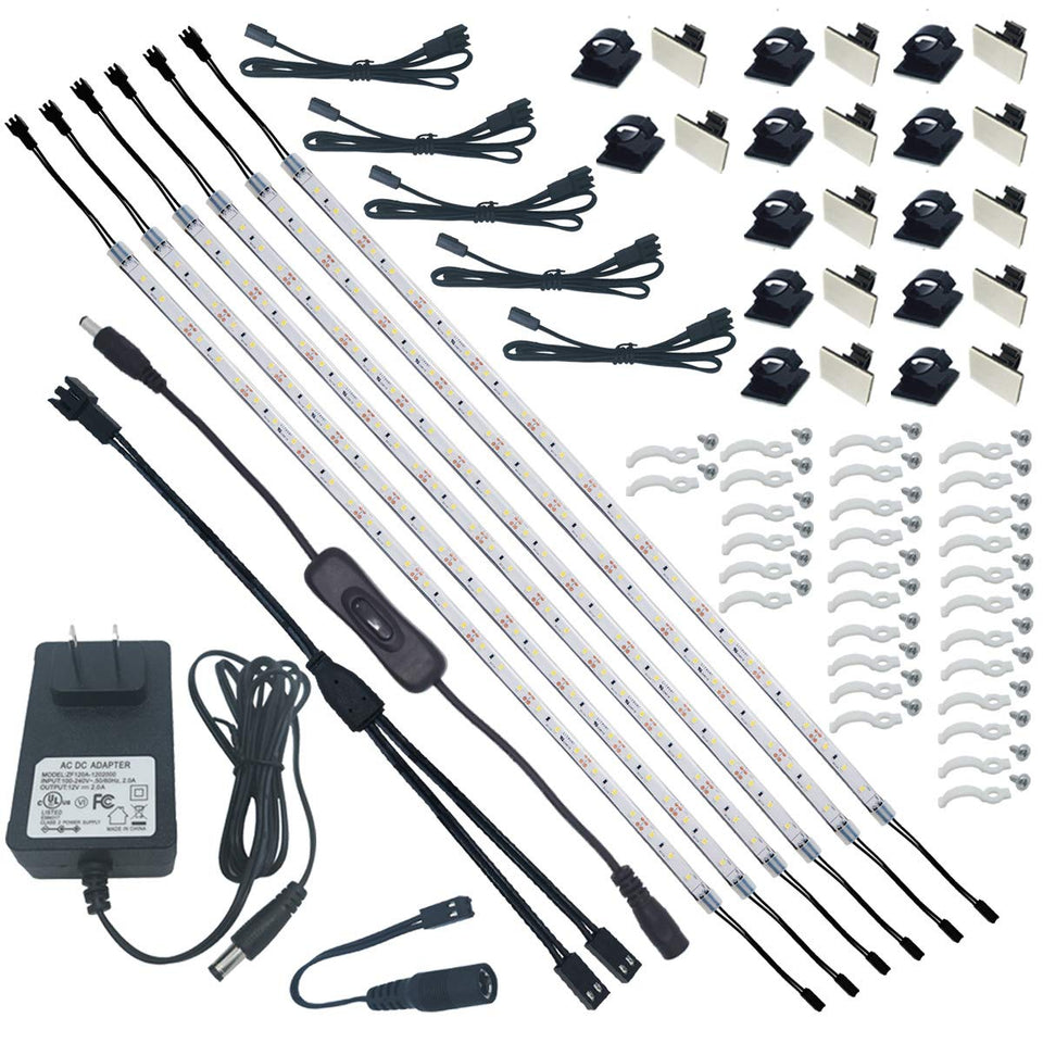 Litever under-cabinet 6-strip 20-inch kit for bright kitchen counter lighting.