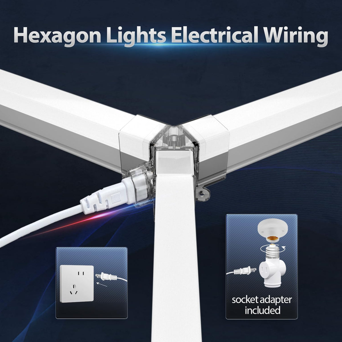 Litezone Hexagon energy-saving LED emphasizes low energy use with high brightness.