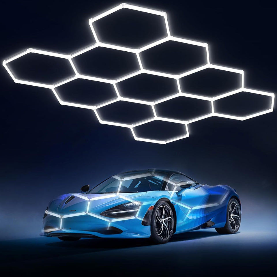 Litezone Hexagon light panel close-up showing glare-free, eye-friendly illumination.