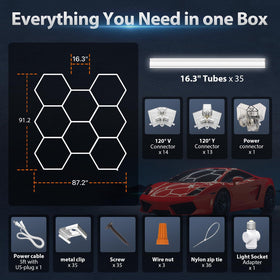 Litezone hexagon light panel rear view with no exposed wires
