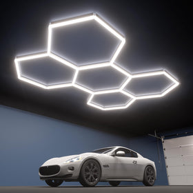 Litezone Hexagon Lights closeup showing the 5-HEX design for bright, even illumination.