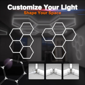 Litezone Hexagon Lights wide-coverage design improves visibility across the workspace.