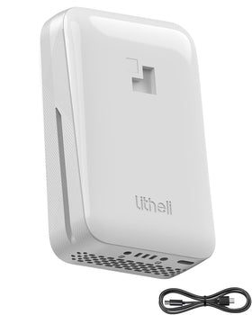 LiTHELi battery pack 20V-2Ah front view shows compact design for outdoor work.