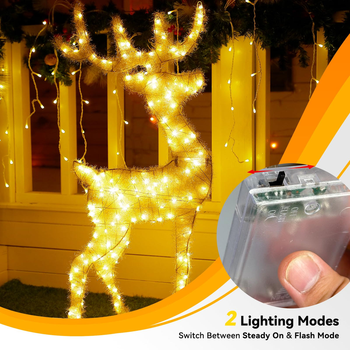 LitHome copper-wire lights with 60 LEDs wrapped around a vase for sparkle.