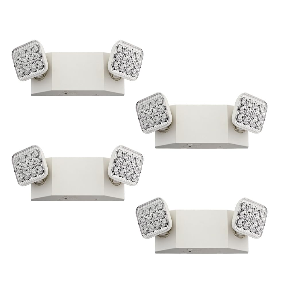 Lithonia Basics LED emergency light with dual heads for stairways and hallways.