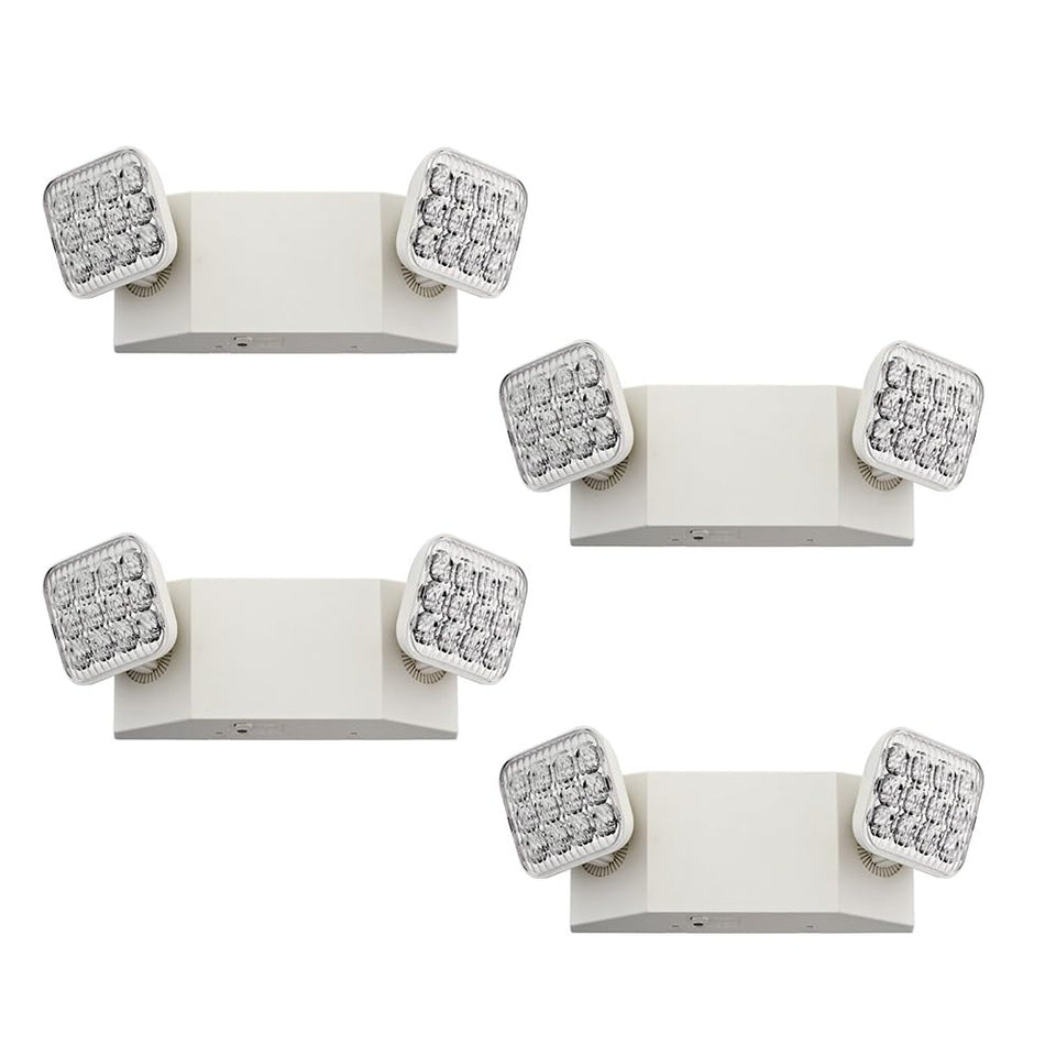 Lithonia Basics LED emergency light with dual heads for stairways and hallways.