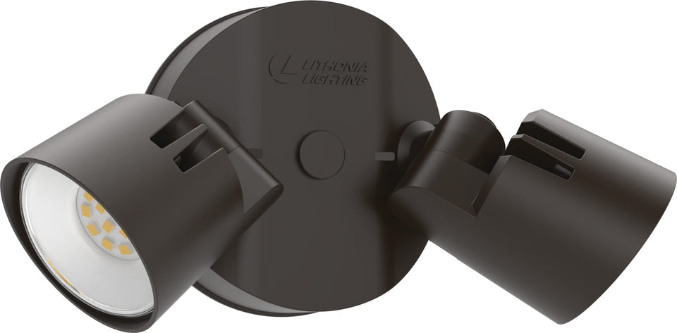 Lithonia HomeGuard 2RH flood light with two round heads providing broad outdoor coverage