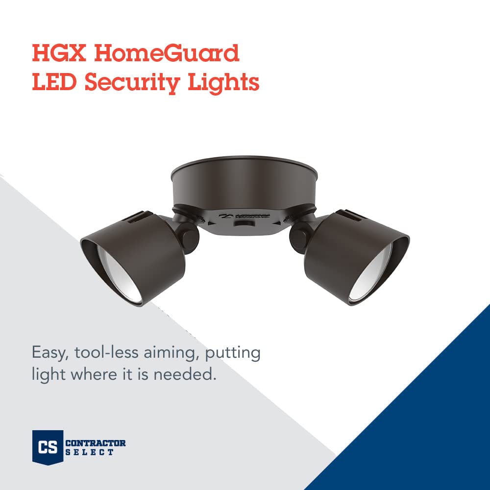 Rugged die-cast aluminum housing of Lithonia HomeGuard in dark bronze