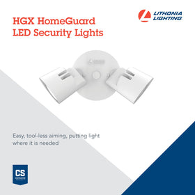 Lithonia Lighting HomeGuard die-cast aluminum housing for durable outdoor use