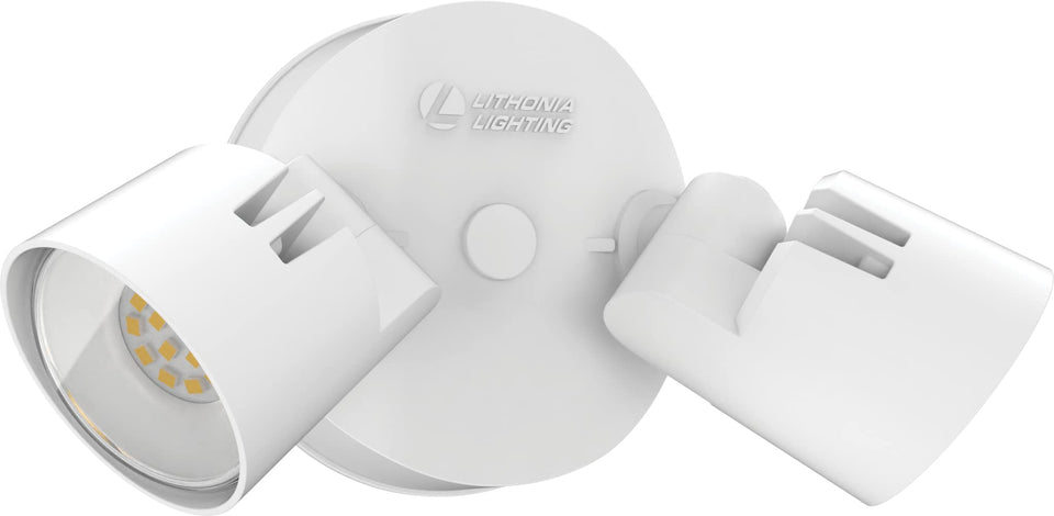 Lithonia Lighting HomeGuard two-round-heads flood light for outdoor security