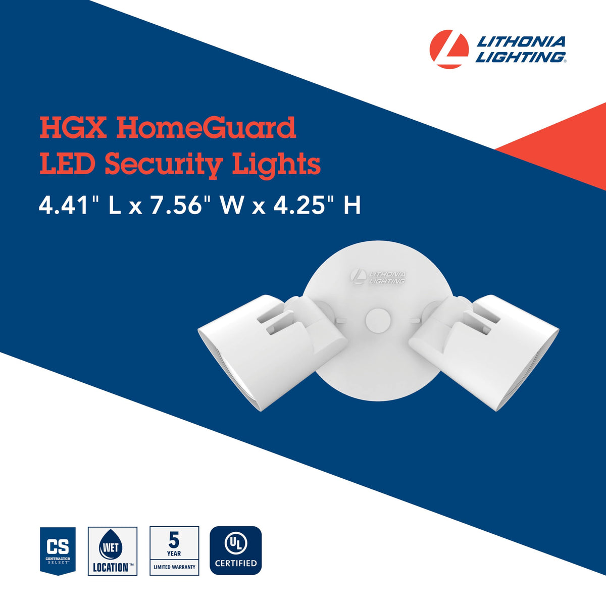Lithonia Lighting HomeGuard wall or ceiling mounting for flexible placement