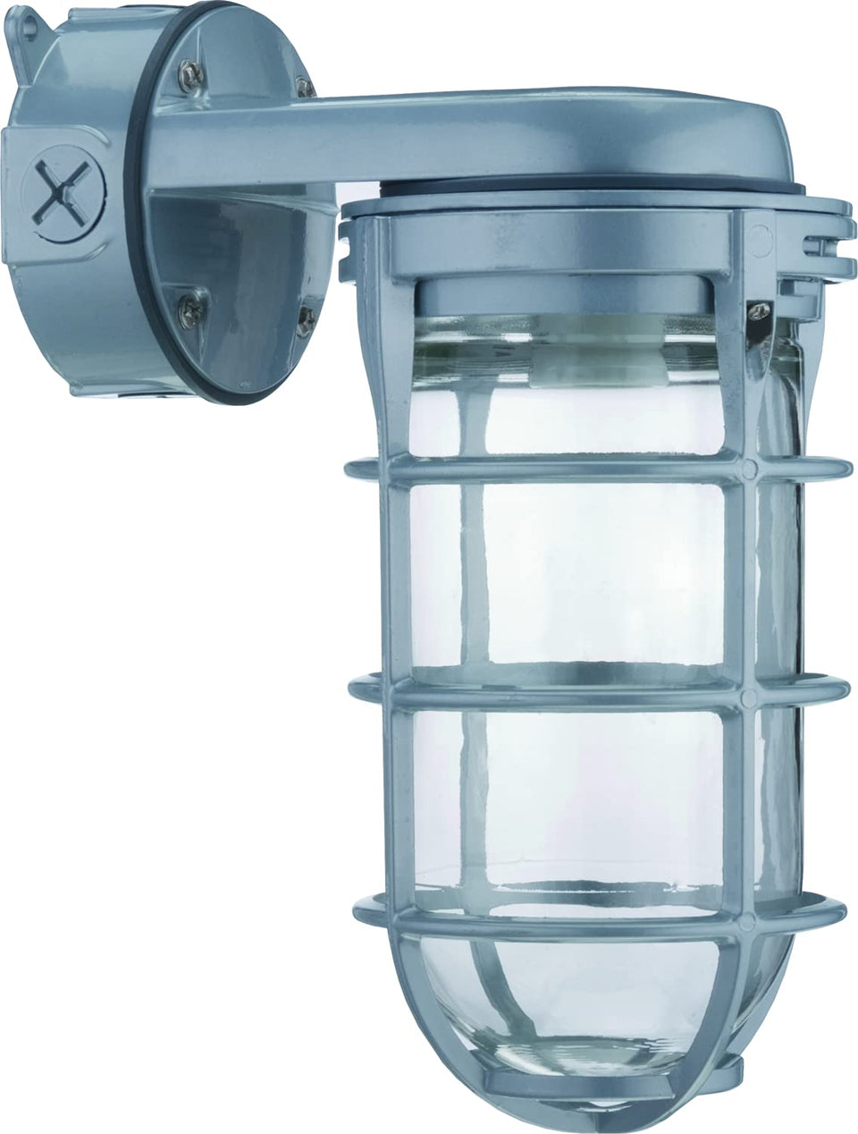 Lithonia Jelly Jar light globe evenly diffuses illumination for practical wall lighting.