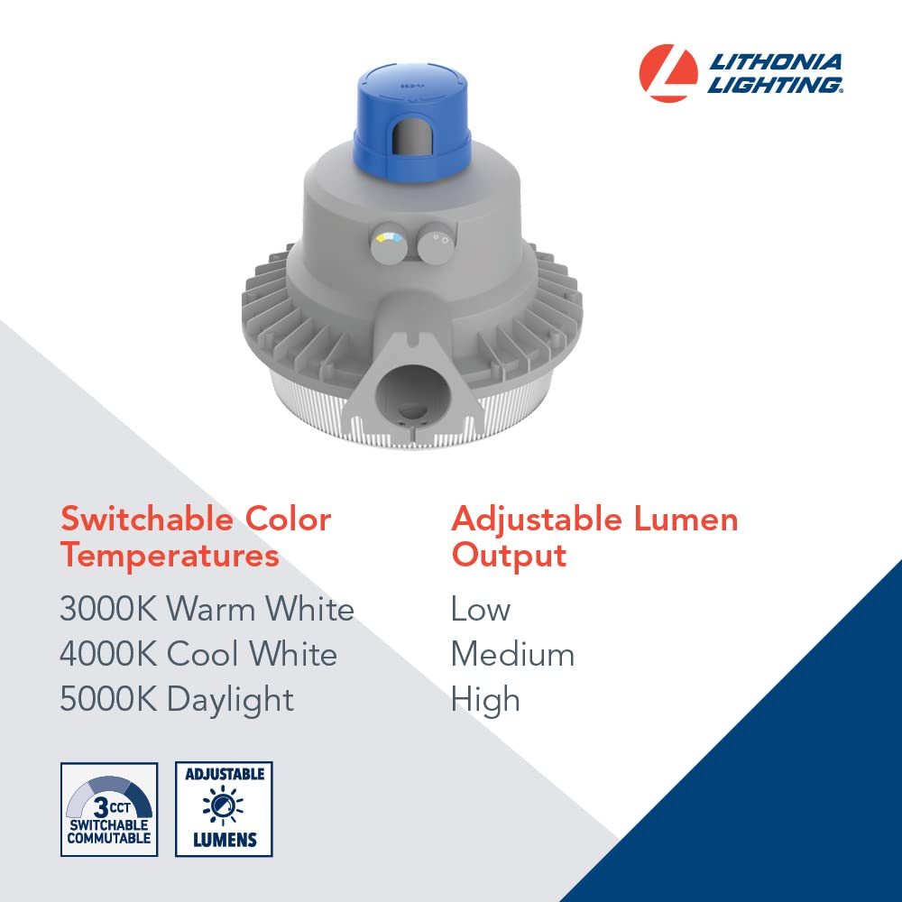 Adjustable brightness BarnGuard LED highlighting pathways and barns at night.