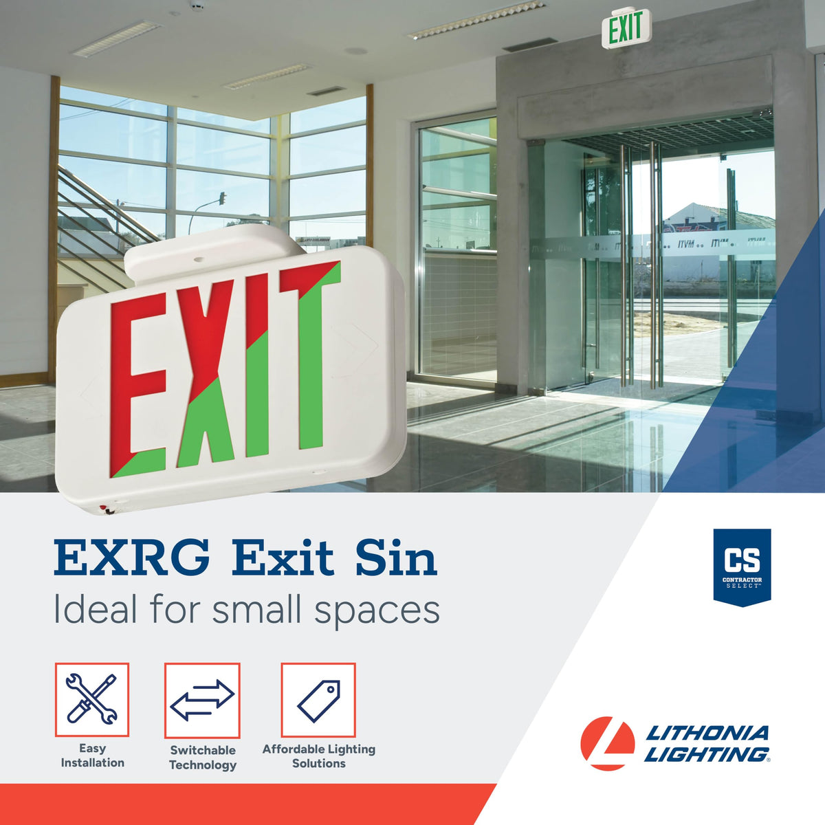 EXRG back plate and mounting hardware for wall or ceiling installation
