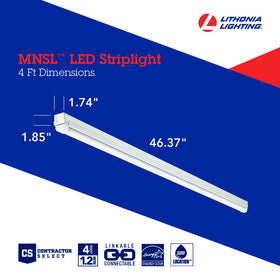 Lithonia Lighting MNSLL46 4ft strip light ready for suspension installation