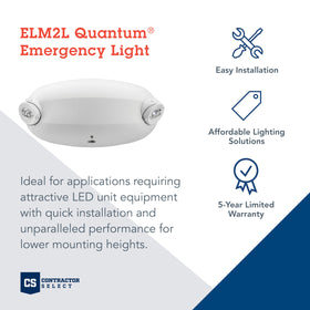 Ceiling-mounted Lithonia Quantum Emergency Light provides versatile egress lighting.