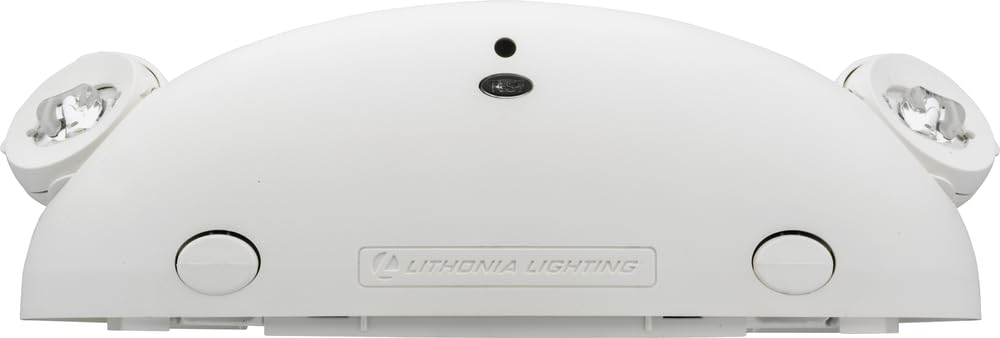 Integrated test switch and LED indicator simplify checks on Lithonia Quantum Emergency Light.