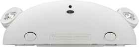 Integrated test switch and LED indicator simplify checks on Lithonia Quantum Emergency Light.