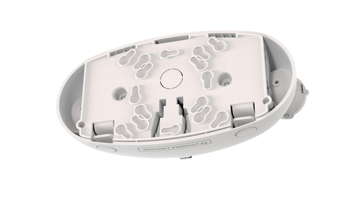 Maintenance-free NiCd battery in Lithonia Quantum Emergency Light provides backup power.