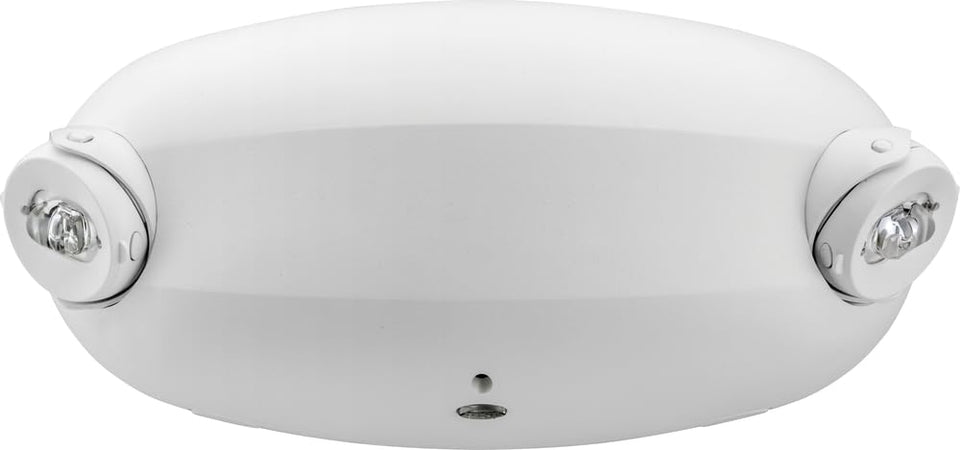 Lithonia Lighting Quantum Emergency Light with two adjustable heads for wide egress illumination.