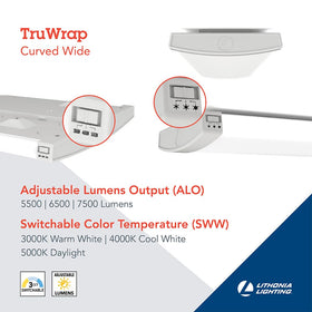 Lithonia TruWrap curved diffuser delivers uniform light across workspaces.
