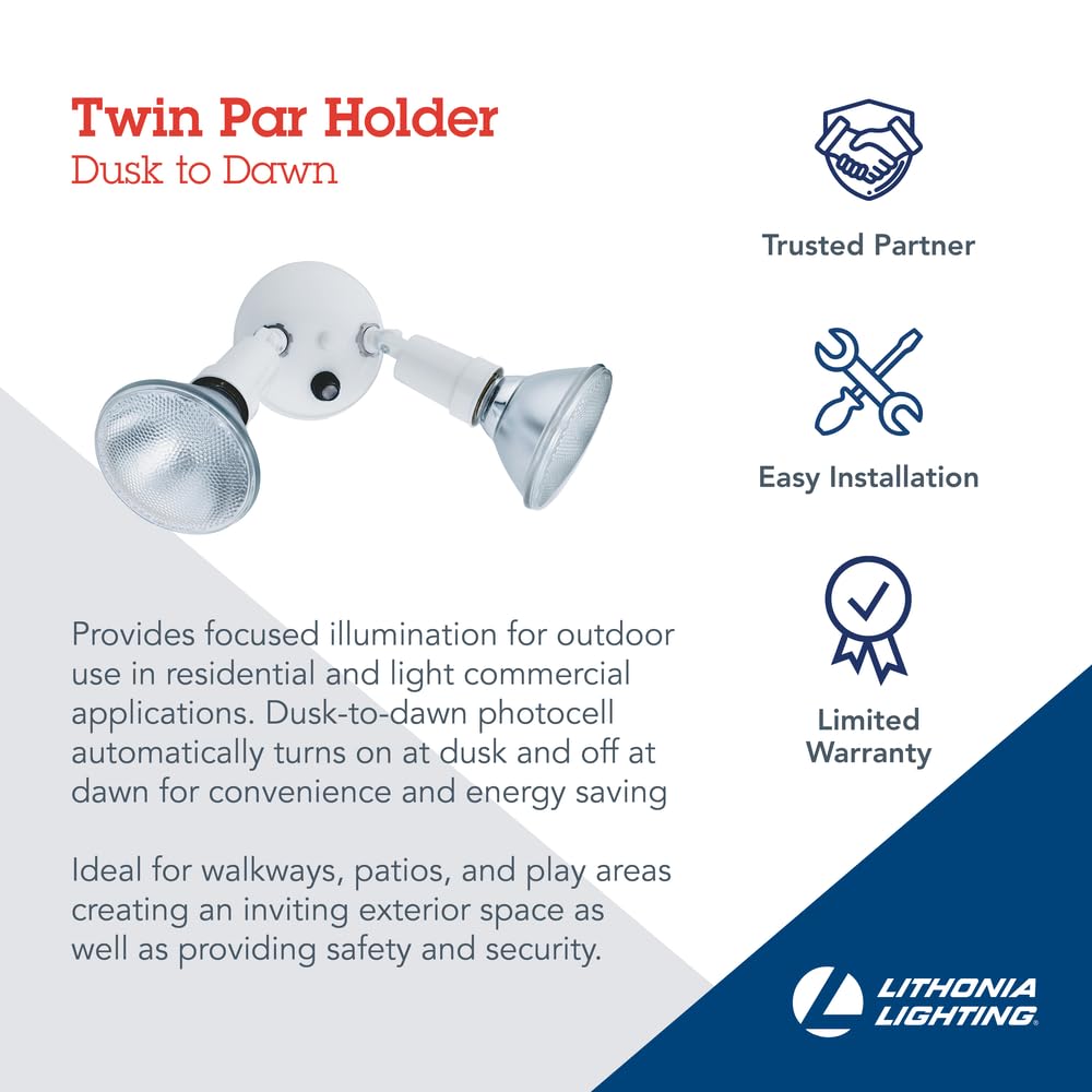 Easy tool-free adjustment on lithonia twin-PAR holder for targeted lighting