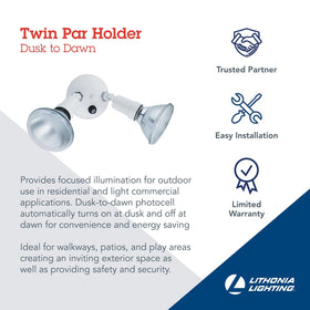 Easy tool-free adjustment on lithonia twin-PAR holder for targeted lighting