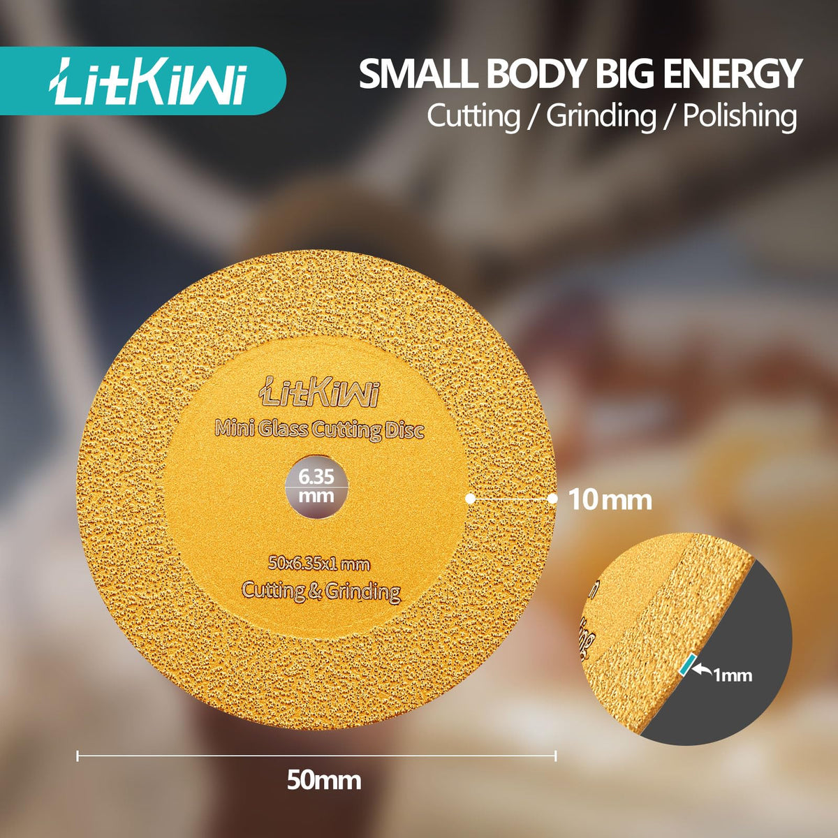 LitKiwi dry cutting demo showing quick, chip-free results