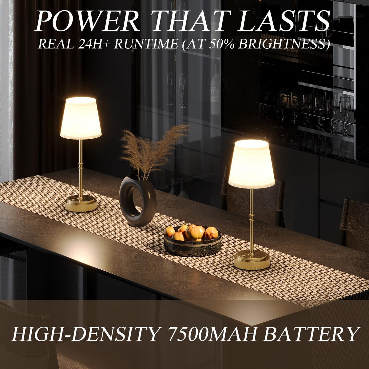 Litluzecozy cordless table lamp at 11 inch height for shelves and nightstands