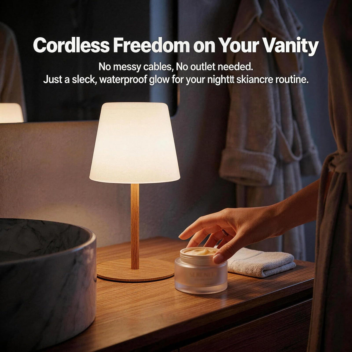 Litluzecozy IP65 shower lamp is a portable nightlight for baths