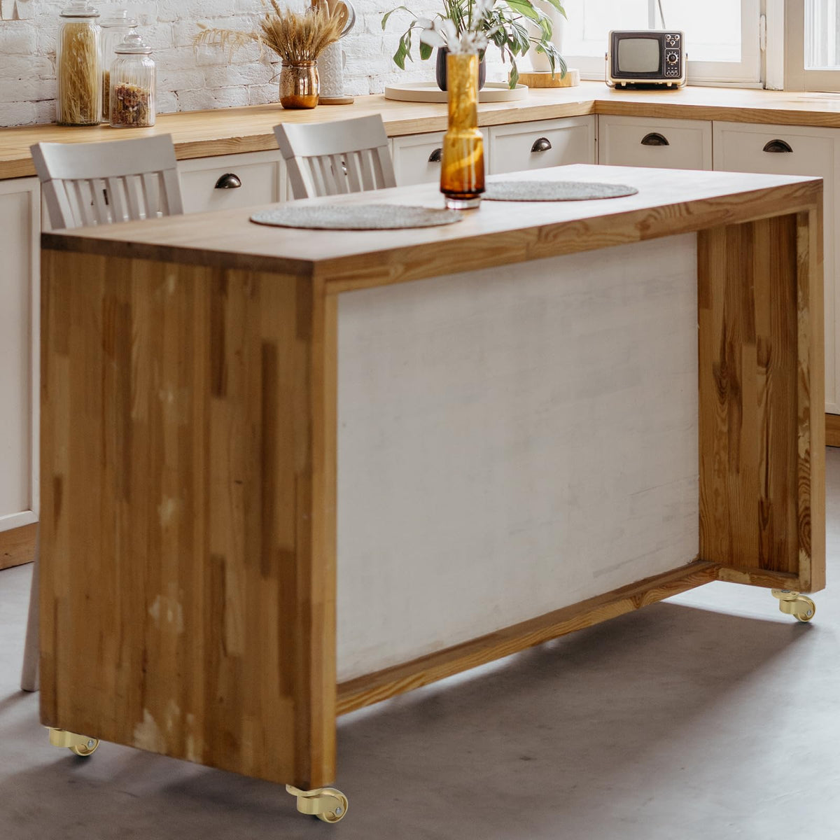 Litoexpe brass caster mounted on furniture for smooth, quiet rolling.