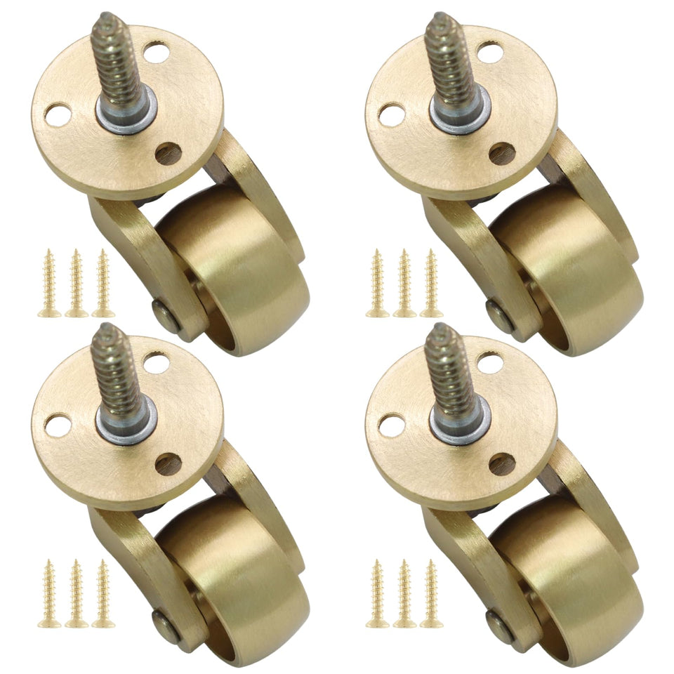 Litoexpe brass caster stem assembly with four pieces for easy mobility.