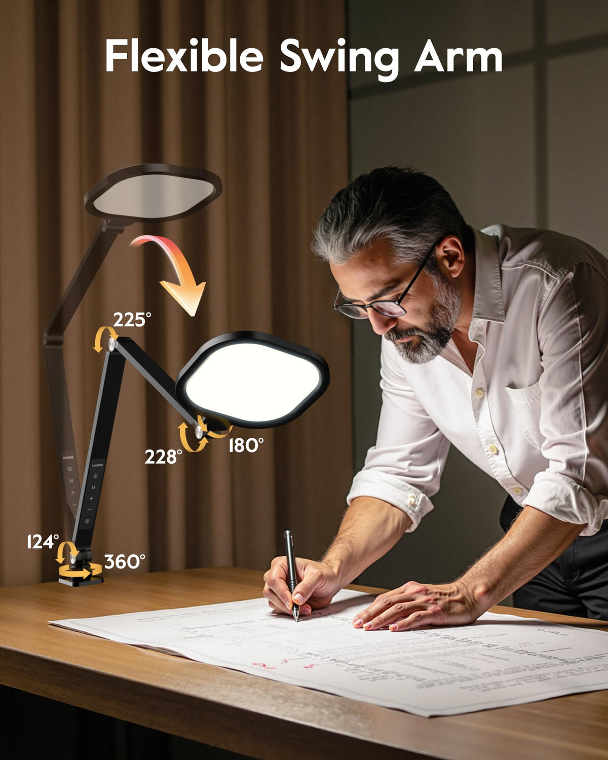 LitONES remote control allows convenient lighting adjustments from a chair